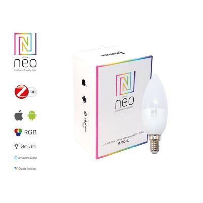 Múdra WiFi žiarovka LED E14 5W RGBW IMMAX NEO 07005L