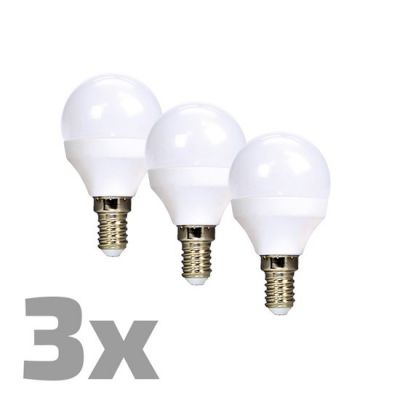 Žiarovka LED E14 6W miniGLOBE teplá biela ECOLUX SOLIGHT WZ433-3 3ks