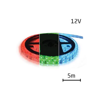 LED pásik 12V 5050 60LED/m IP20 max. 12W/m RGB (cievka 5m)