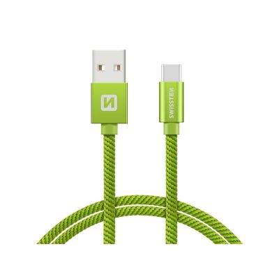 Kábel SWISSTEN USB/USB-C 1,2m zelený