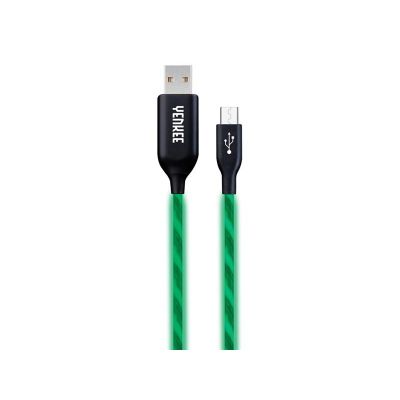 Kábel YENKEE YCU 231 GN USB/Micro USB 1m zelený svietiaci